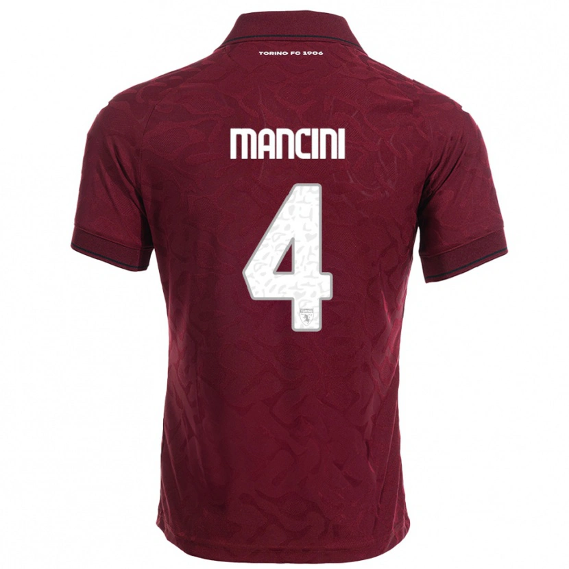 Danxen Heren Luca Mancini #4 Bourgondisch Wit Thuisshirt Thuistenue 2025/26 T-Shirt