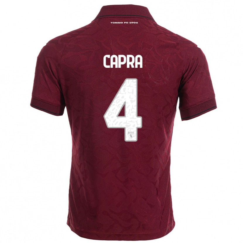 Danxen Heren Valentina Capra #4 Bourgondisch Wit Thuisshirt Thuistenue 2025/26 T-Shirt