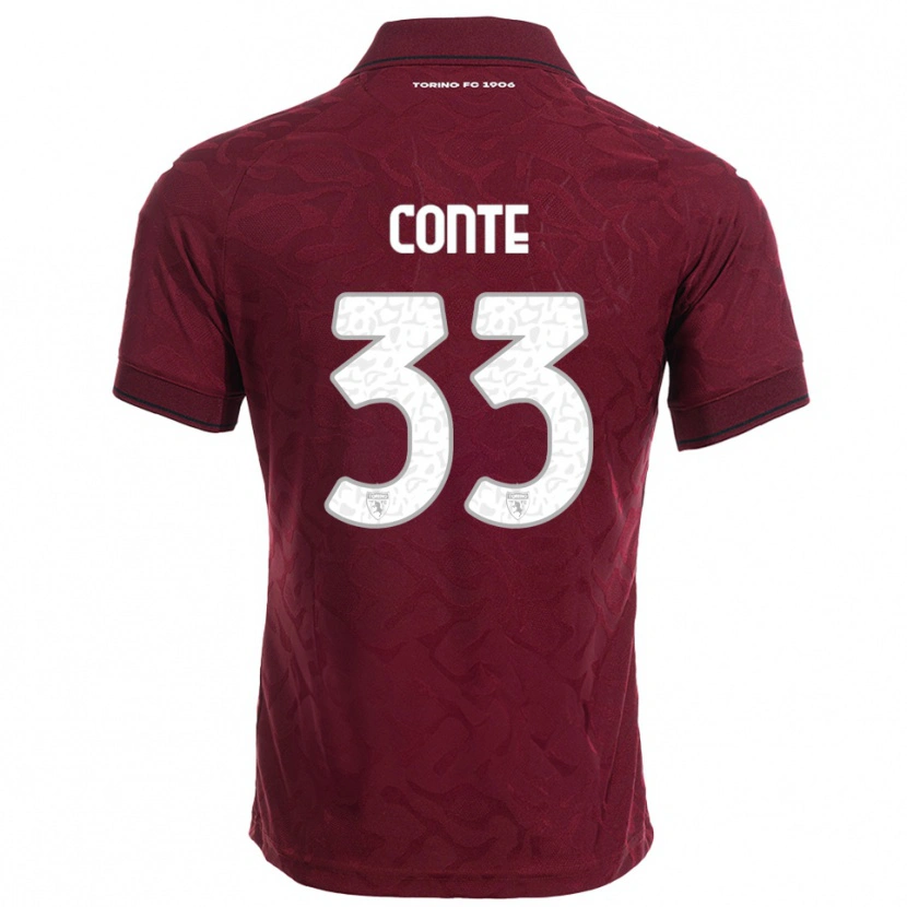 Danxen Heren Gioele Conte #33 Bourgondisch Wit Thuisshirt Thuistenue 2025/26 T-Shirt