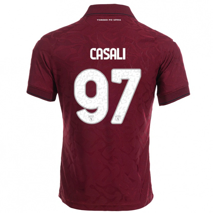 Danxen Heren Michele Casali #97 Bourgondisch Wit Thuisshirt Thuistenue 2025/26 T-Shirt