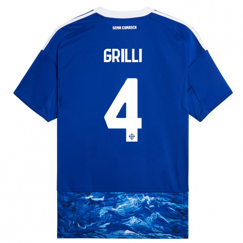 Danxen Heren Federico Grilli #4 Blauw Wit Thuisshirt Thuistenue 2025/26 T-Shirt