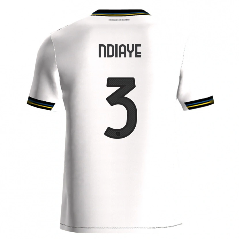 Danxen Heren Abdoulaye Ndiaye #3 Wit Zwart Thuisshirt Thuistenue 2025/26 T-Shirt