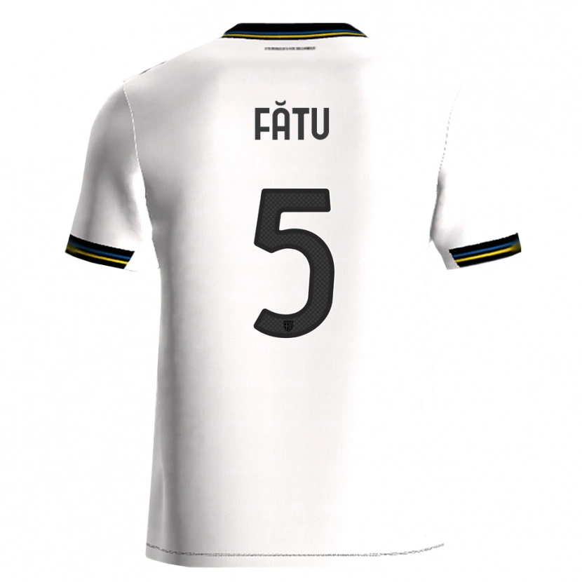 Danxen Heren Rareș Fătu #5 Wit Zwart Thuisshirt Thuistenue 2025/26 T-Shirt