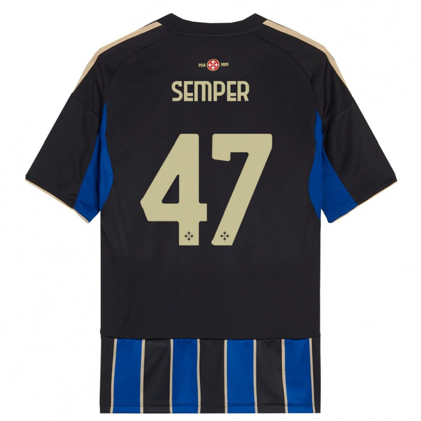 Danxen Heren Adrian Semper #47 Zwart Blauw Thuisshirt Thuistenue 2025/26 T-Shirt