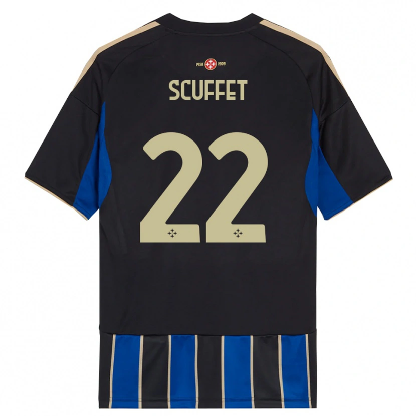 Danxen Heren Simone Scuffet #22 Zwart Blauw Thuisshirt Thuistenue 2025/26 T-Shirt