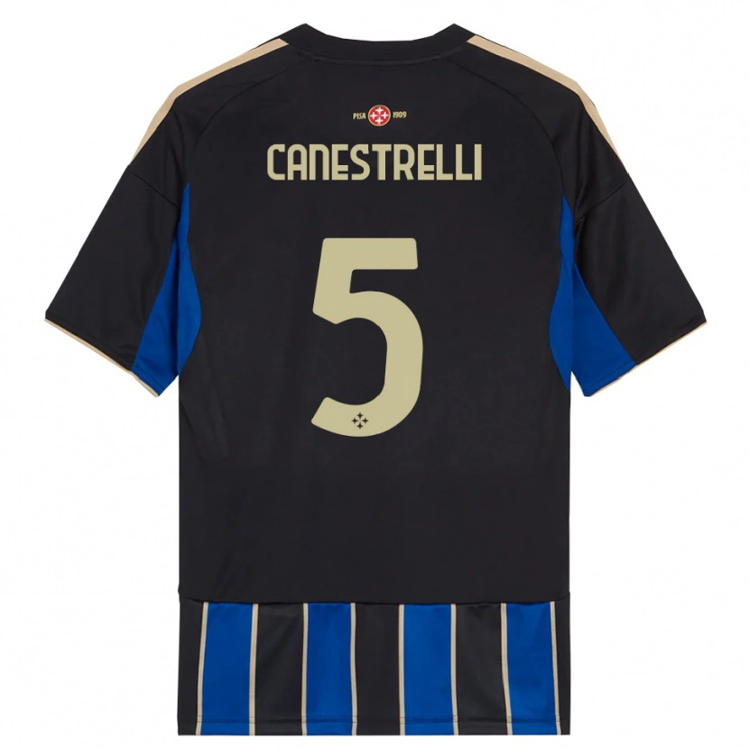 Danxen Heren Simone Canestrelli #5 Zwart Blauw Thuisshirt Thuistenue 2025/26 T-Shirt