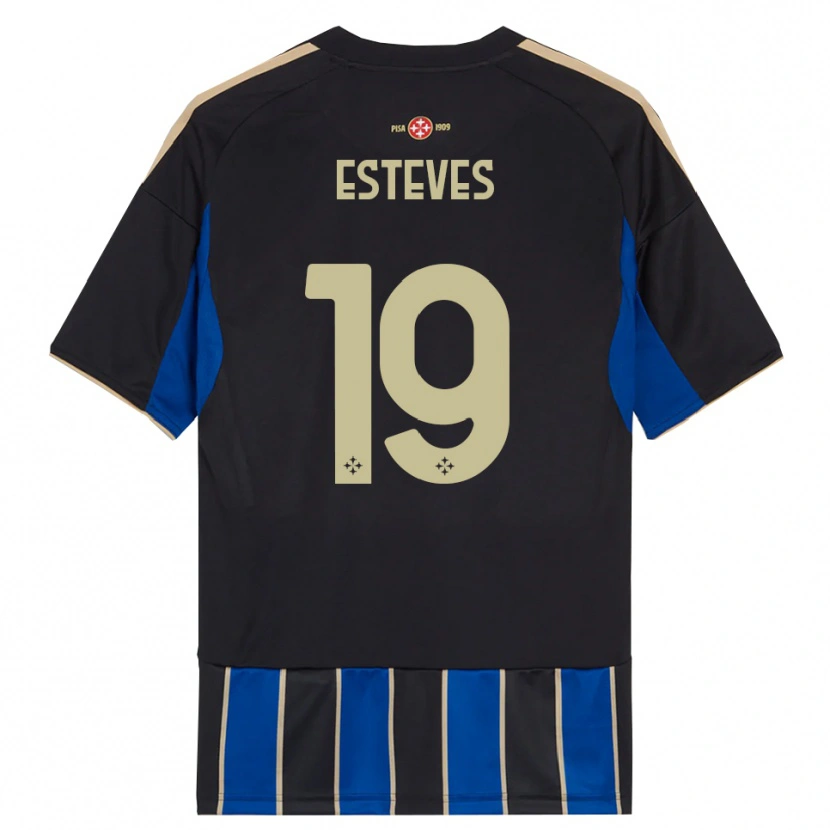 Danxen Heren Tomás Esteves #19 Zwart Blauw Thuisshirt Thuistenue 2025/26 T-Shirt