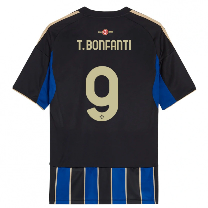 Danxen Heren Thomas Bonfanti #9 Zwart Blauw Thuisshirt Thuistenue 2025/26 T-Shirt