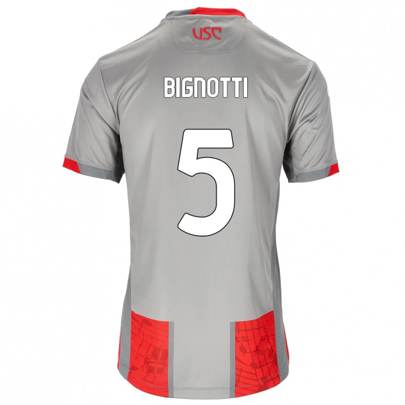 Danxen Heren Francesco Bignotti #5 Rood Grijs Thuisshirt Thuistenue 2025/26 T-Shirt