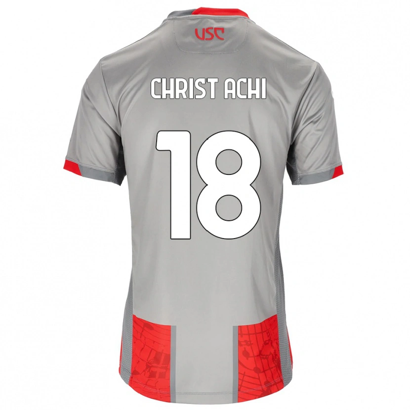 Danxen Heren Ange Christ Achi #18 Rood Grijs Thuisshirt Thuistenue 2025/26 T-Shirt
