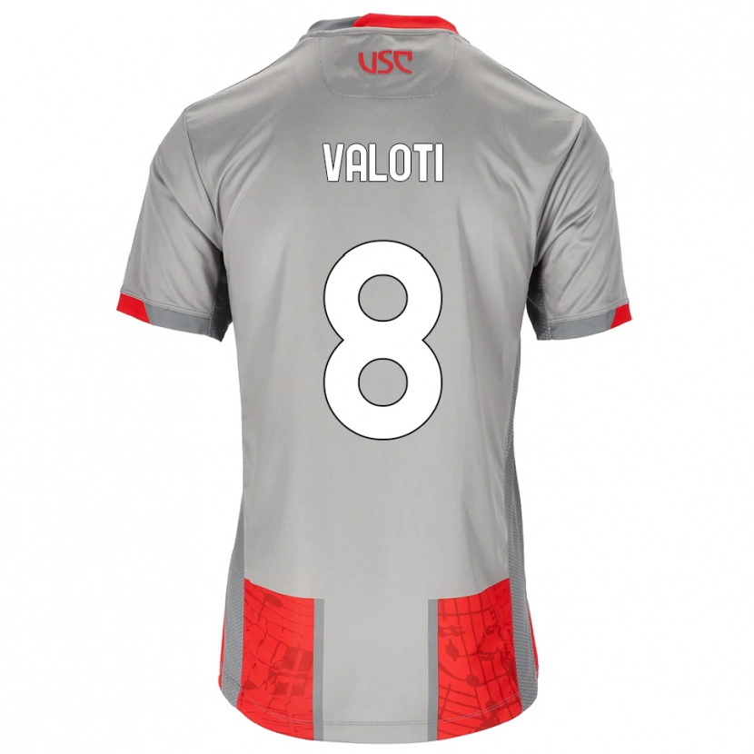 Danxen Heren Mattia Valoti #8 Rood Grijs Thuisshirt Thuistenue 2025/26 T-Shirt