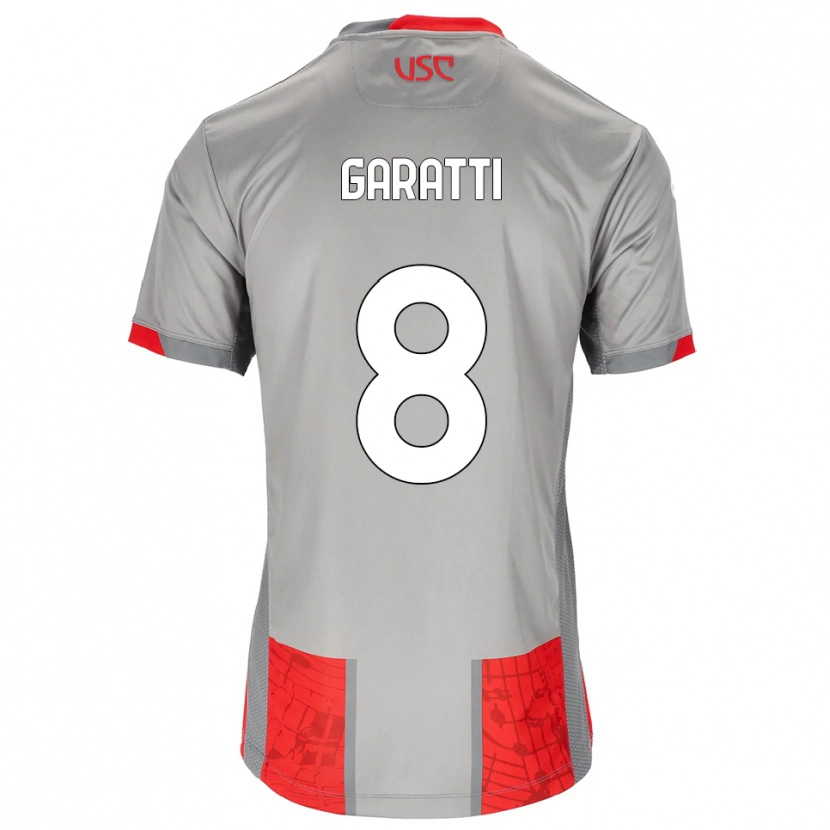 Danxen Heren Davide Garatti #8 Rood Grijs Thuisshirt Thuistenue 2025/26 T-Shirt