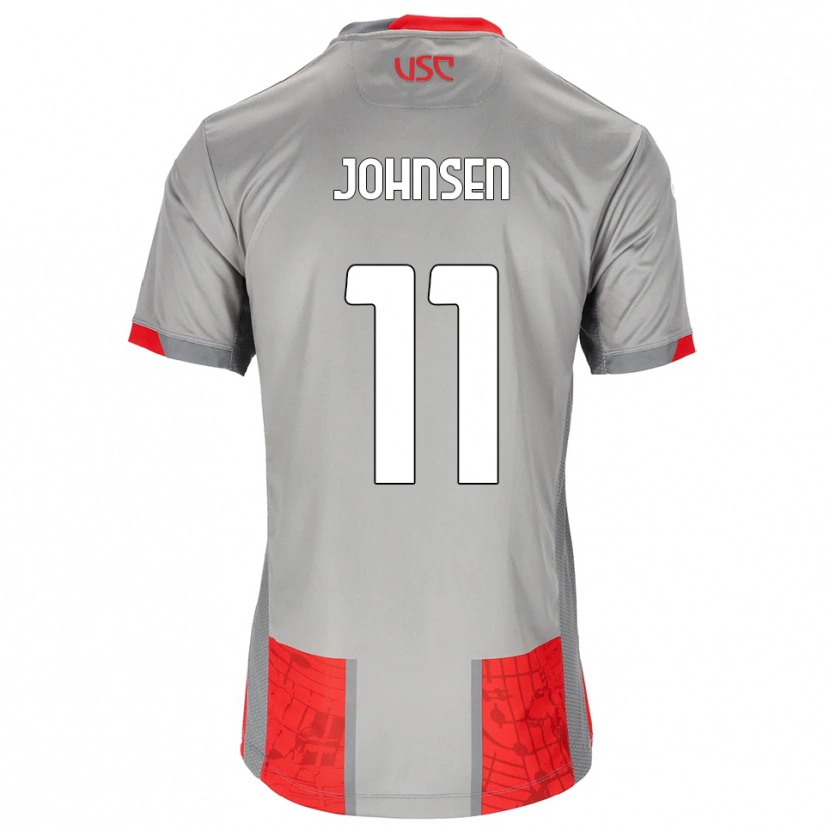 Danxen Heren Dennis Johnsen #11 Rood Grijs Thuisshirt Thuistenue 2025/26 T-Shirt