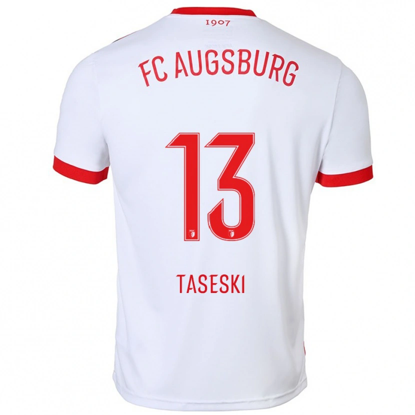 Danxen Heren Kristijan Taseski #13 Wit Rood Thuisshirt Thuistenue 2025/26 T-Shirt