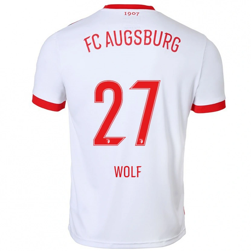 Danxen Heren Marius Wolf #27 Wit Rood Thuisshirt Thuistenue 2025/26 T-Shirt