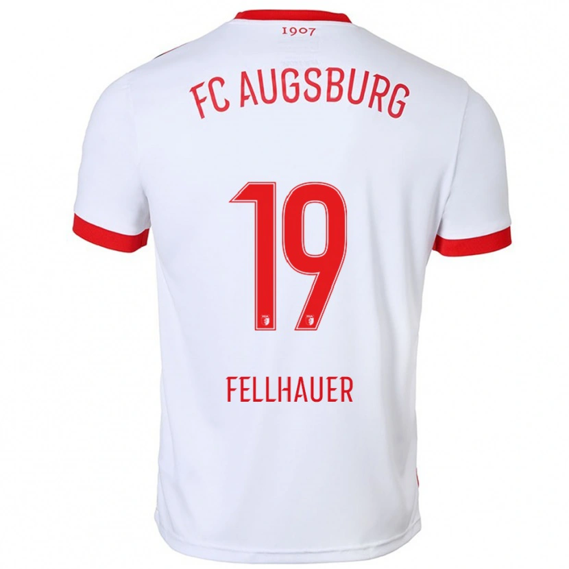 Danxen Heren Robin Fellhauer #19 Wit Rood Thuisshirt Thuistenue 2025/26 T-Shirt