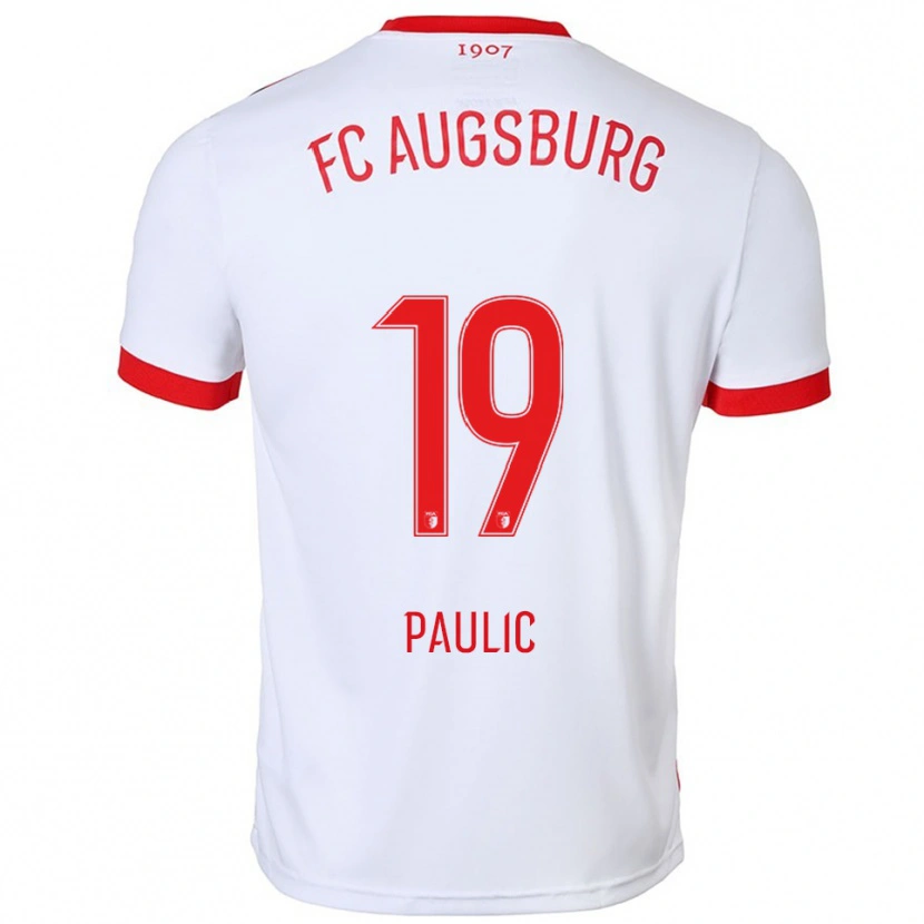 Danxen Heren Anthony Paulic #19 Wit Rood Thuisshirt Thuistenue 2025/26 T-Shirt