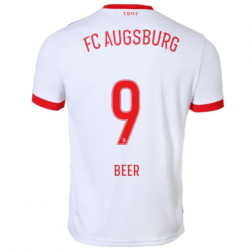 Danxen Heren Eliah Beer #9 Wit Rood Thuisshirt Thuistenue 2025/26 T-Shirt