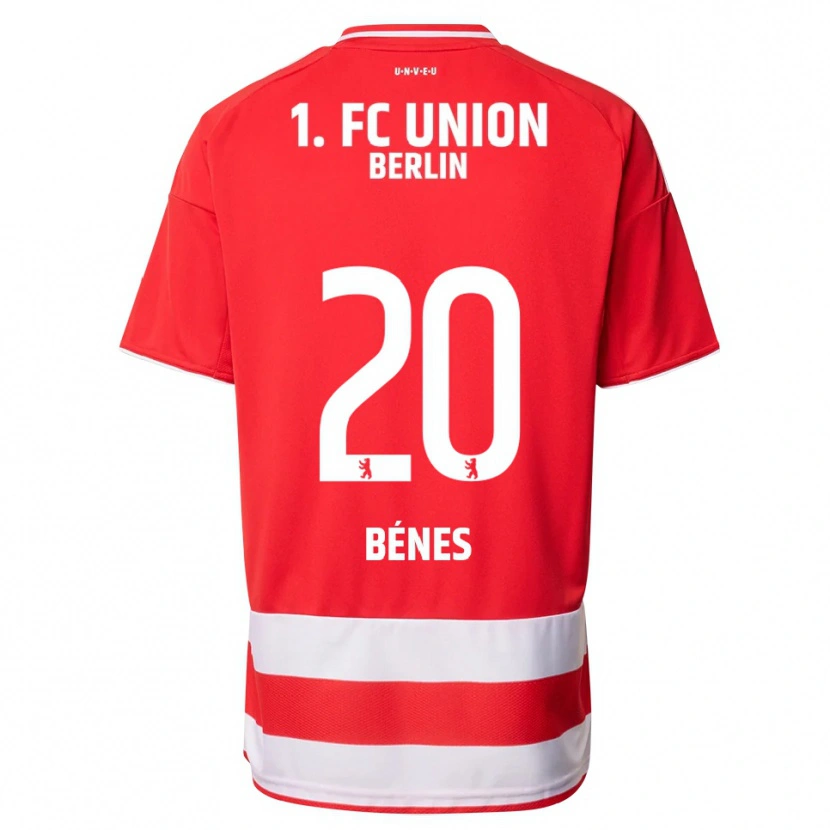 Danxen Heren László Bénes #20 Rood Wit Thuisshirt Thuistenue 2025/26 T-Shirt