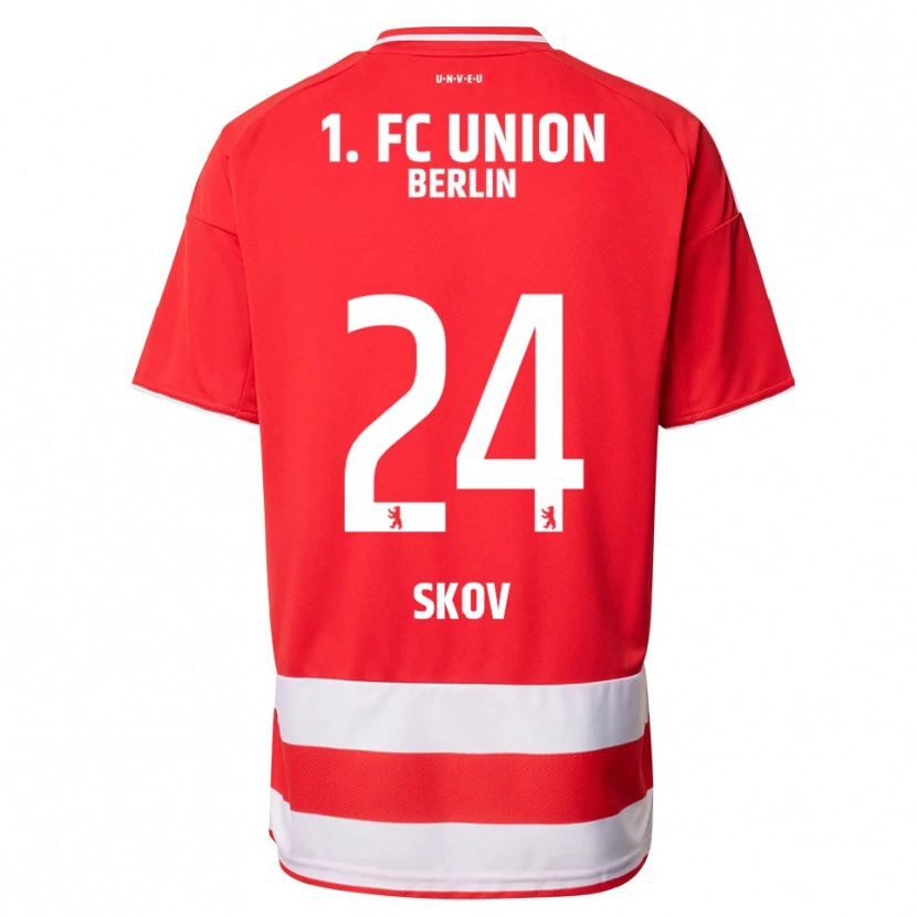 Danxen Heren Robert Skov #24 Rood Wit Thuisshirt Thuistenue 2025/26 T-Shirt