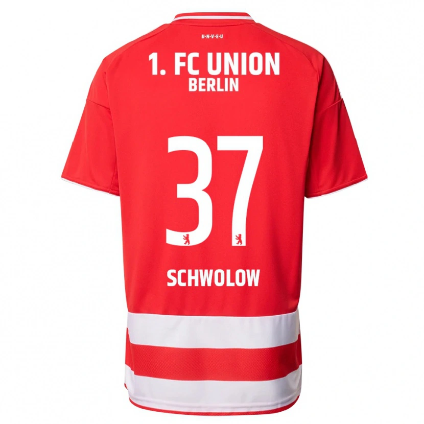 Danxen Heren Alexander Schwolow #37 Rood Wit Thuisshirt Thuistenue 2025/26 T-Shirt