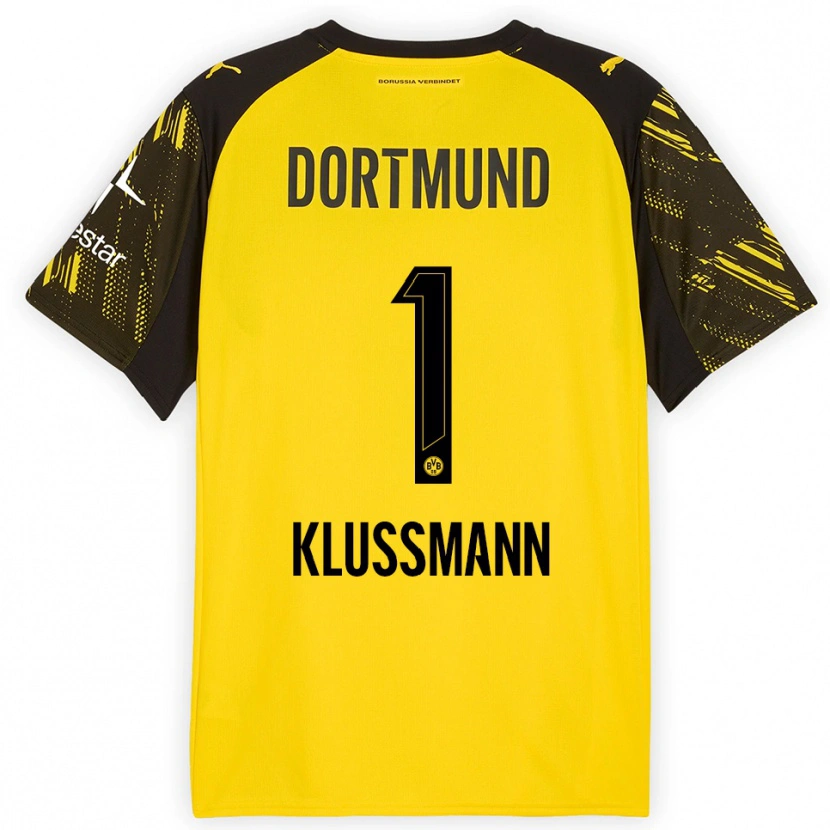 Danxen Heren Leon Klußmann #1 Geel Zwart Thuisshirt Thuistenue 2025/26 T-Shirt
