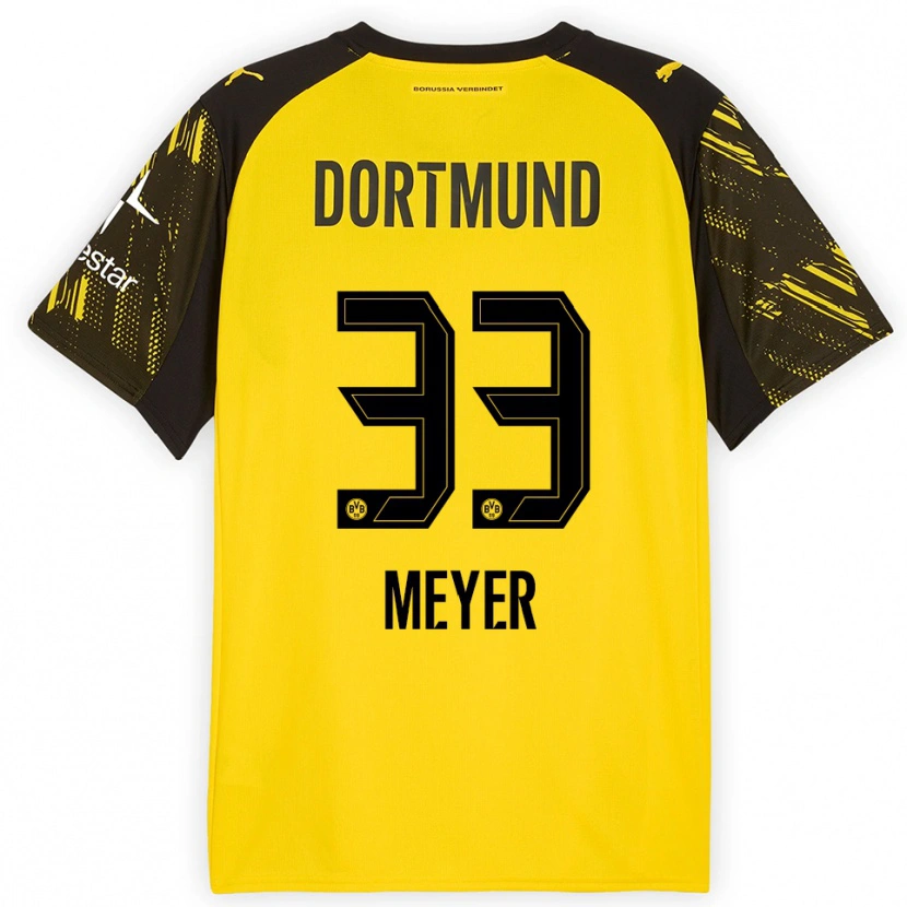 Danxen Heren Alexander Meyer #33 Geel Zwart Thuisshirt Thuistenue 2025/26 T-Shirt