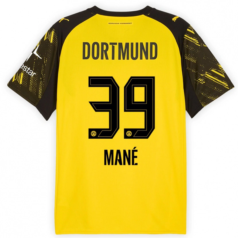 Danxen Heren Filippo Mané #39 Geel Zwart Thuisshirt Thuistenue 2025/26 T-Shirt