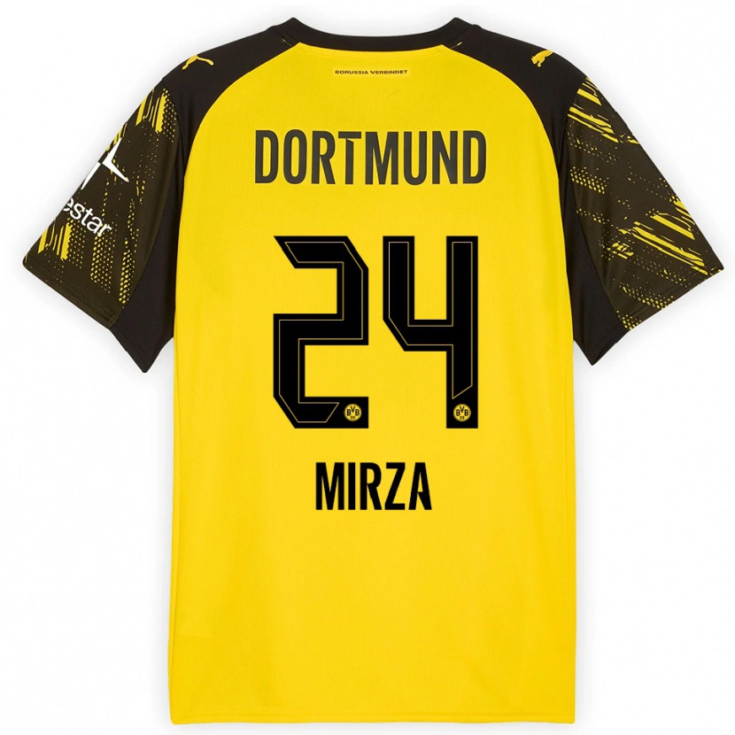 Danxen Heren Marwan-Omir Mirza #24 Geel Zwart Thuisshirt Thuistenue 2025/26 T-Shirt