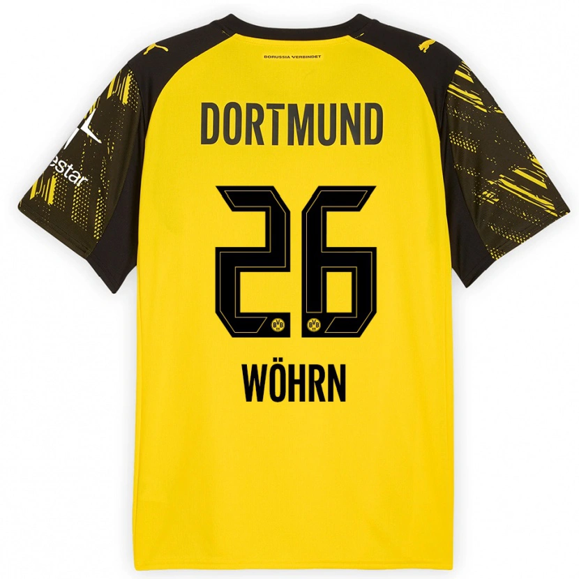 Danxen Heren Yasu Wöhrn #26 Geel Zwart Thuisshirt Thuistenue 2025/26 T-Shirt