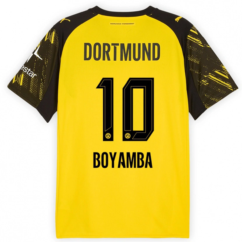 Danxen Heren Joseph Boyamba #10 Geel Zwart Thuisshirt Thuistenue 2025/26 T-Shirt