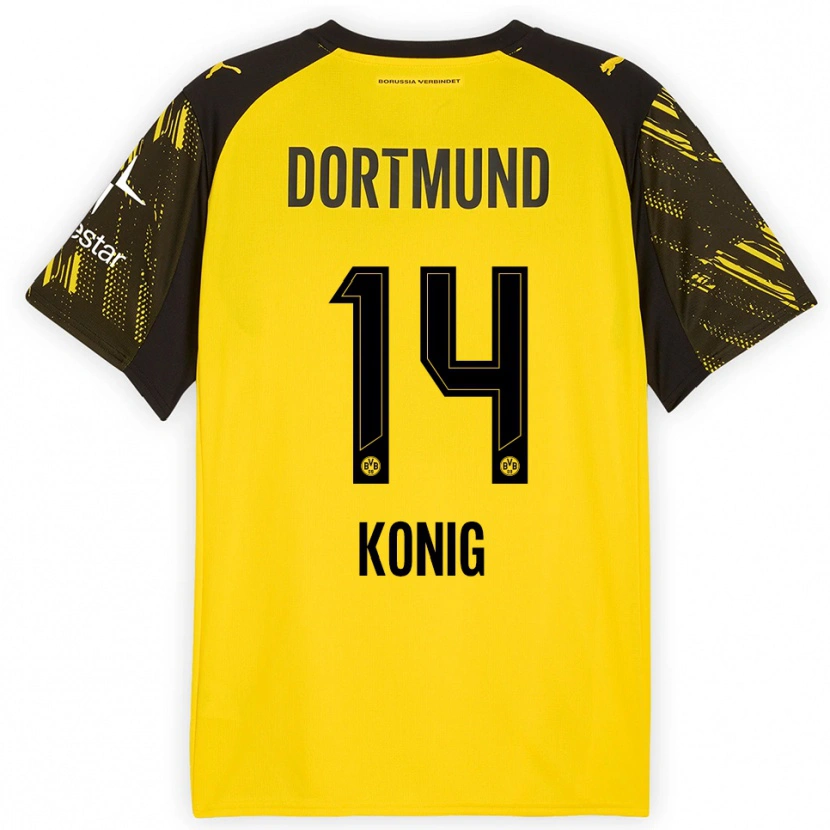 Danxen Heren Raul Konig #14 Geel Zwart Thuisshirt Thuistenue 2025/26 T-Shirt