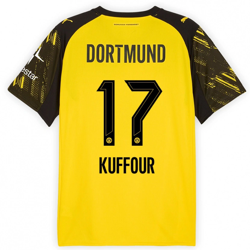Danxen Heren Lloyd-Addo Kuffour #17 Geel Zwart Thuisshirt Thuistenue 2025/26 T-Shirt