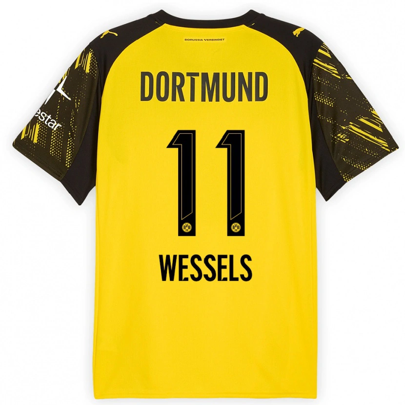Danxen Heren Arne Wessels #11 Geel Zwart Thuisshirt Thuistenue 2025/26 T-Shirt