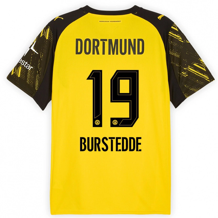 Danxen Heren Joshua Burstedde #19 Geel Zwart Thuisshirt Thuistenue 2025/26 T-Shirt
