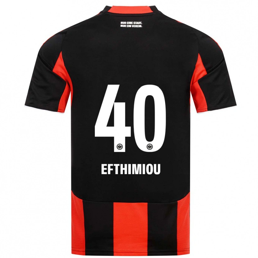 Danxen Heren Sissis Efthimiou #40 Zwart Rood Thuisshirt Thuistenue 2025/26 T-Shirt