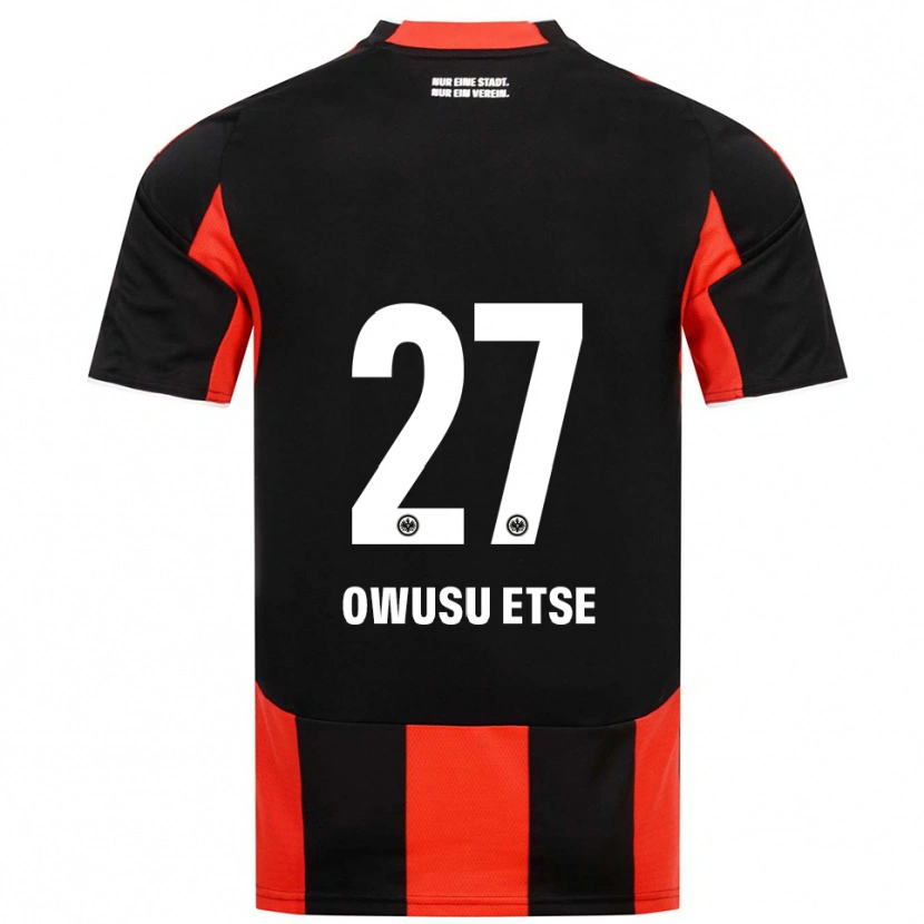 Danxen Heren Collin Owusu Etse #27 Zwart Rood Thuisshirt Thuistenue 2025/26 T-Shirt
