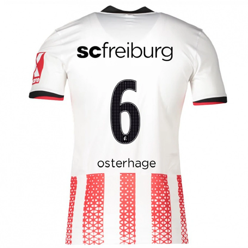 Danxen Heren Patrick Osterhage #6 Wit Rood Thuisshirt Thuistenue 2025/26 T-Shirt