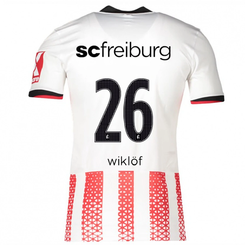 Danxen Heren Oscar Wiklöf #26 Wit Rood Thuisshirt Thuistenue 2025/26 T-Shirt