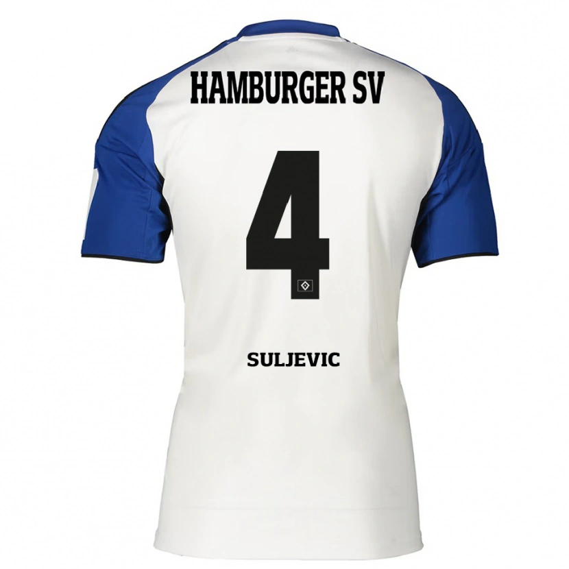Danxen Heren Almin Suljevic #4 Wit Blauw Thuisshirt Thuistenue 2025/26 T-Shirt