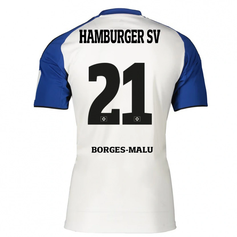 Danxen Heren Louis Borges-Malu #21 Wit Blauw Thuisshirt Thuistenue 2025/26 T-Shirt