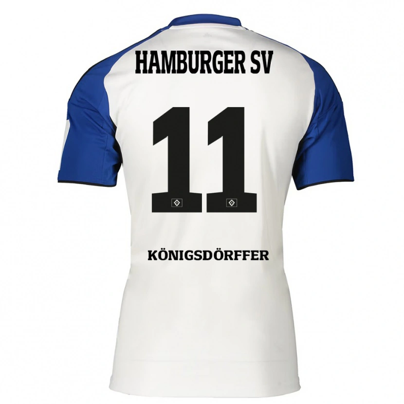Danxen Heren Ransford Königsdörffer #11 Wit Blauw Thuisshirt Thuistenue 2025/26 T-Shirt