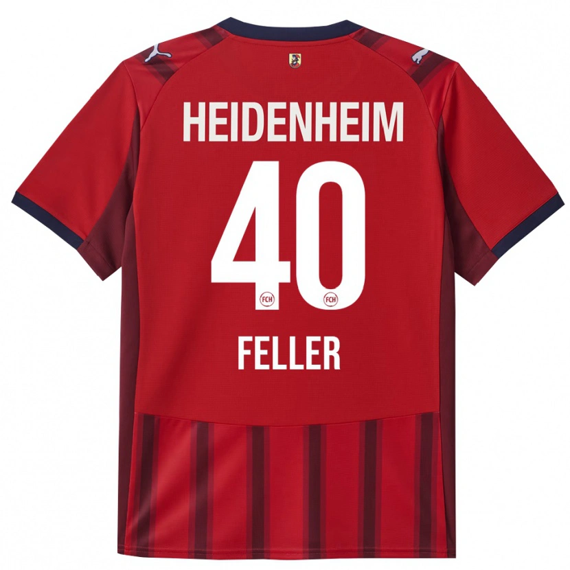 Danxen Heren Frank Feller #40 Rood Marineblauw Thuisshirt Thuistenue 2025/26 T-Shirt