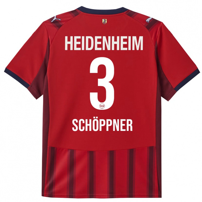 Danxen Heren Jan Schöppner #3 Rood Marineblauw Thuisshirt Thuistenue 2025/26 T-Shirt