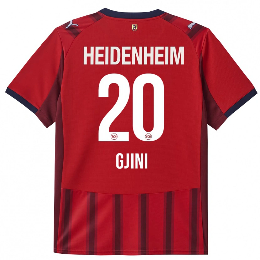 Danxen Heren Leonard Gjini #20 Rood Marineblauw Thuisshirt Thuistenue 2025/26 T-Shirt