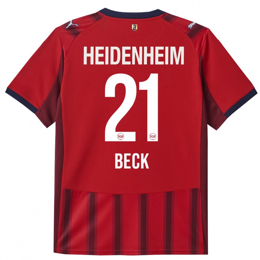 Danxen Heren Adrian Beck #21 Rood Marineblauw Thuisshirt Thuistenue 2025/26 T-Shirt