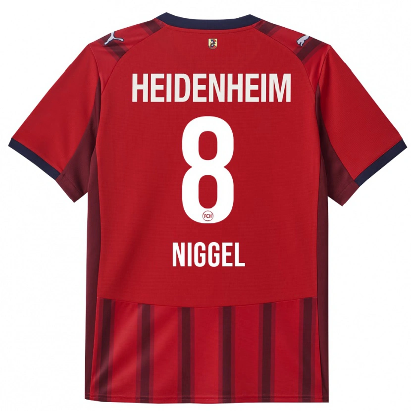 Danxen Heren Henrik Niggel #8 Rood Marineblauw Thuisshirt Thuistenue 2025/26 T-Shirt