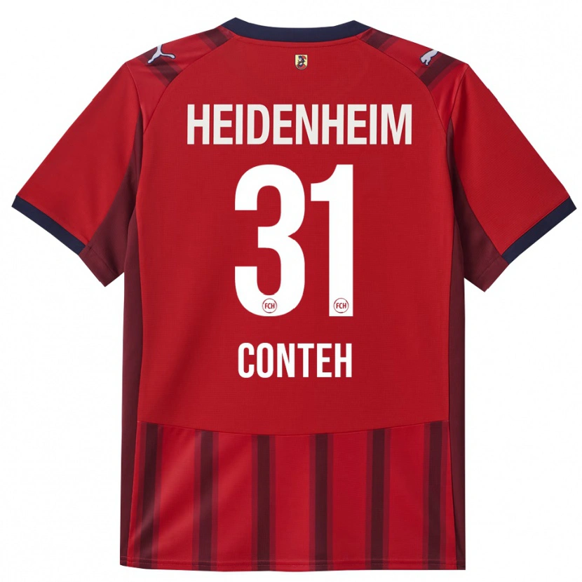 Danxen Heren Sirlord Conteh #31 Rood Marineblauw Thuisshirt Thuistenue 2025/26 T-Shirt