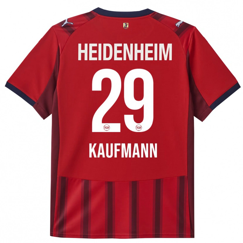 Danxen Heren Mikkel Kaufmann #29 Rood Marineblauw Thuisshirt Thuistenue 2025/26 T-Shirt