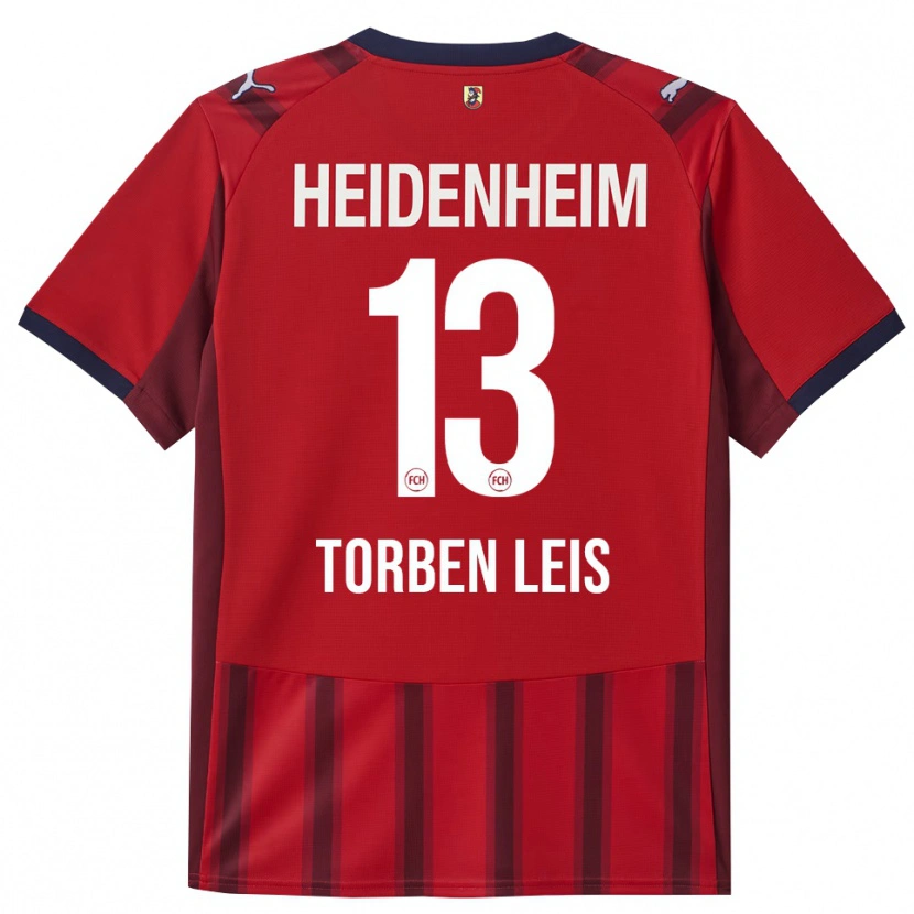 Danxen Heren Torben Leis #13 Rood Marineblauw Thuisshirt Thuistenue 2025/26 T-Shirt